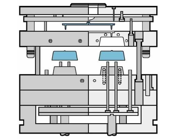 小水口(3板模)模架示意圖A